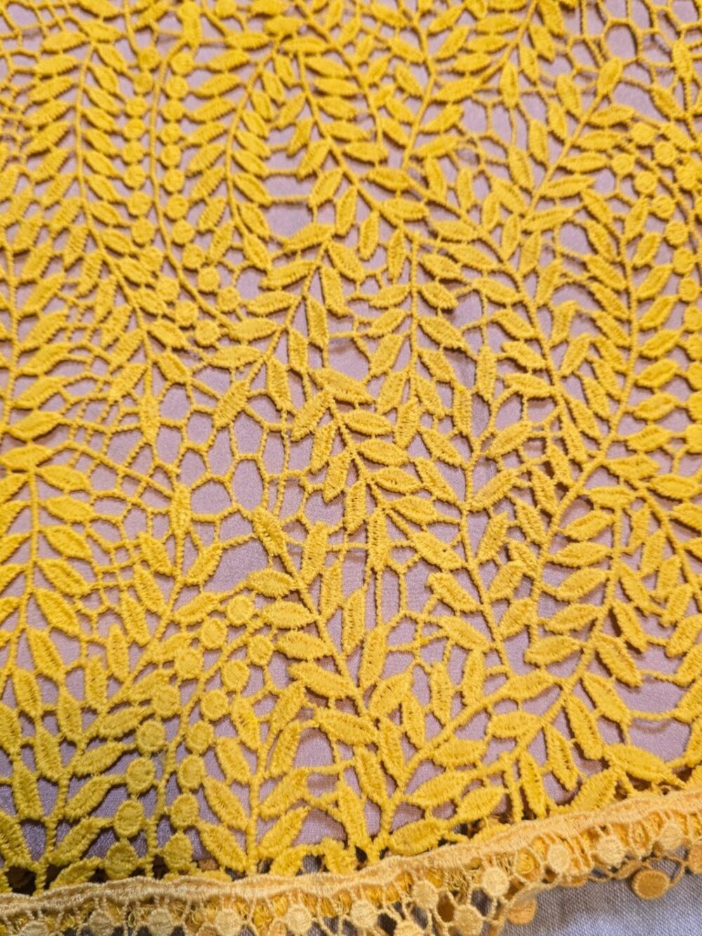 Dress The Population Yellow Crochet Lace Dress XXL EUC - Picture 10 of 10